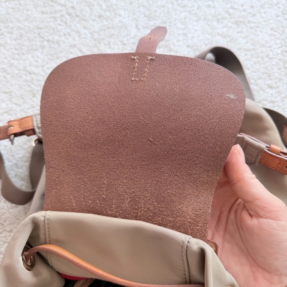 Dooney And Bourke Allie Nylon Beige Brown Leather Backpack Authentic main image 11